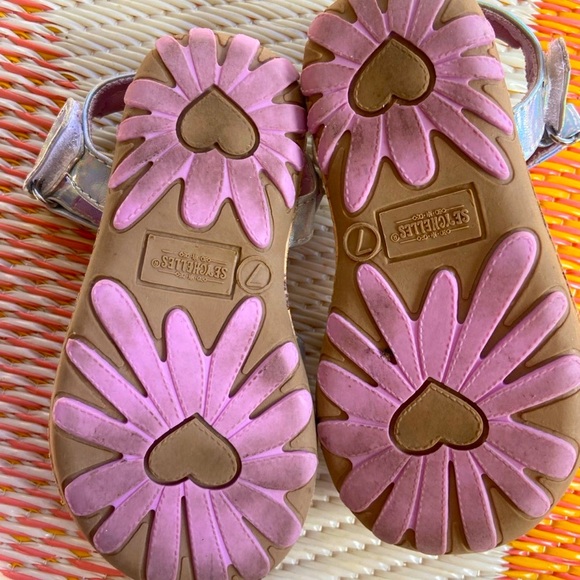 Butterfly Sandals Hologram Silver Toddler girl sz 7 - Picture 4 of 5